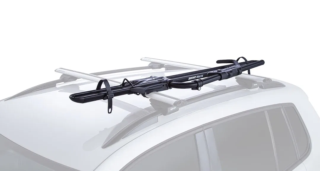 RBC050 – RHINO RACK Bike Rack, Roof Rack Mount Holds 1 Bike Up To 45 Pound Weight Capacity Fork Mount With Rachet Arm...